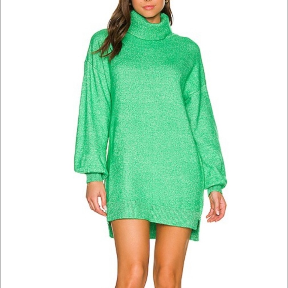 Show Me Your Mumu x Revolve Chester Sweater Dress in Kelly Green Size Small